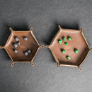Personalized Leather Dice Tray - Hexagon