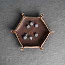 Personalized Leather Dice Tray - Hexagon