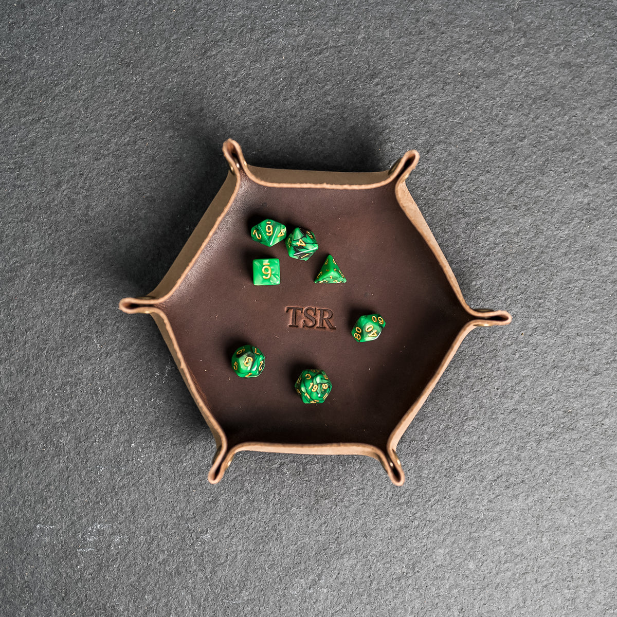 Buy Personalized Leather Dice Tray Hexagon – Ox & Pine