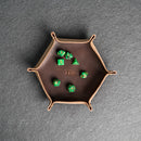 Personalized Leather Dice Tray - Hexagon
