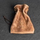 Personalized Leather Dice Bag with Design Stamp