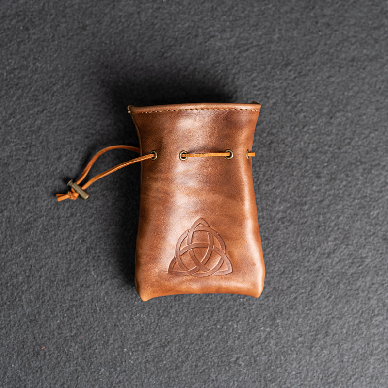 Personalized Leather Dice Bag with Design Stamp
