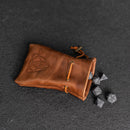 Personalized Leather Dice Bag with Design Stamp