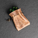 Personalized Leather Dice Bag with Design Stamp