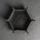 Leather Dice Tray with Design Stamp Options - Hexagon Shape