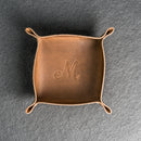 Personalized Leather Valet Tray - Square