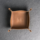 Personalized Leather Valet Tray - Square