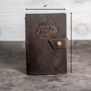 Refillable Leather Adventure Journal with Snap Closure | Personalized Travel Gift | Travel Notebook | Leather Journal