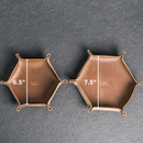 Personalized Leather Valet Tray - Hexagon