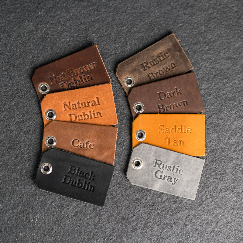 Custom Made Leather Patches/Labels/Tags | PERSONALIZED Text or Initials |  PREMIUM Cowhide Leather | Brown, Tan, Gray or Black | MADE IN THE USA