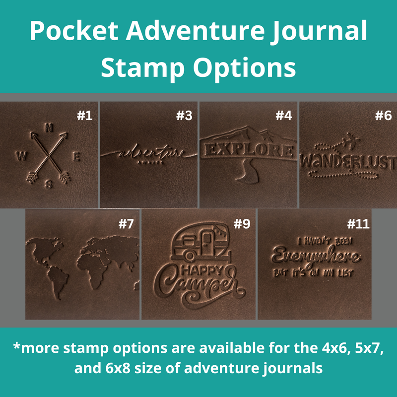 Pocket Adventure Journal with Buckle Closure - Refillable Leather Journal