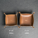 Personalized Leather Valet Tray - Square