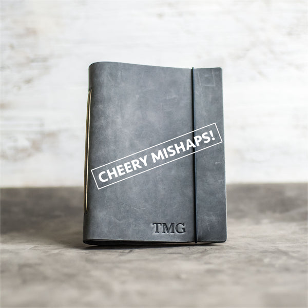 Cheery Mishaps - Classic Personalized Leather Journal with Professional Elastic Closure