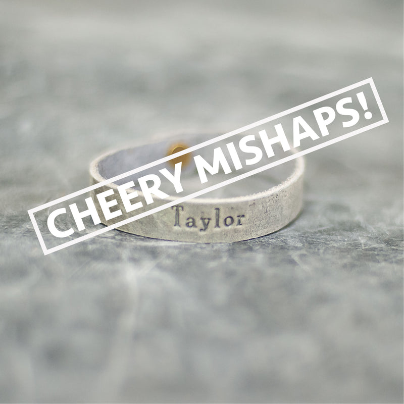 Cheery Mishap Personalized Leather Single Wrap Bracelet