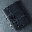 Personalized Leather Wrap Journal - Black - Ox & Pine