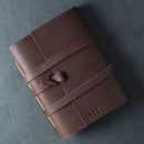 Personalized Leather Wrap Journal - Dark Brown - Ox & Pine