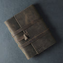 Personalized Leather Wrap Journal - Rustic Brown - Ox & Pine