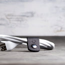 Personalized Leather Cord Wrap for Laptop Charger - Ox & Pine - Black