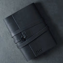 Personalized Refillable Wrap Leather Journal - Black - Ox & Pine