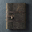 Personalized Leather Wrap Journal - Rustic Brown - Ox & Pine