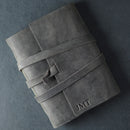 Personalized Leather Wrap Journal - Rustic Gray - Ox & Pine
