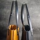 Personalized Leather Strap Closure Tote Bag
