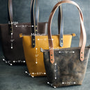 Personalized Leather Strap Closure Tote Bag