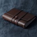 Personalized Refillable Wrap Leather Journal - Dark Brown - Ox & Pine